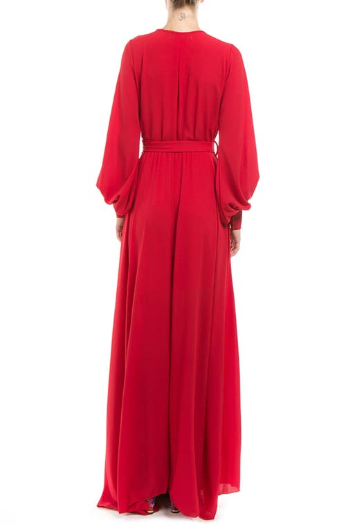 Meghan La Women's Venus Belted Maxi Dress In Cherry