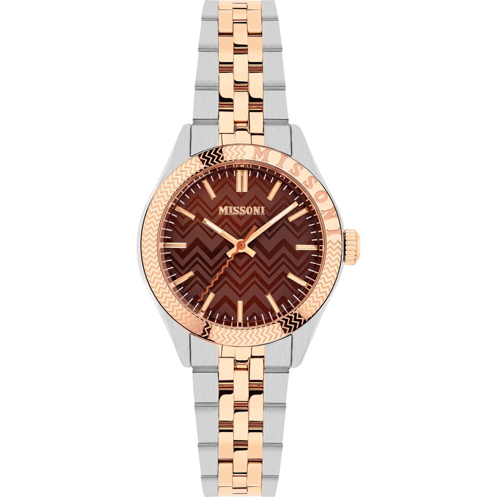 Missoni Classic Two-tone Bracelet Watch, 34mm In Gold
