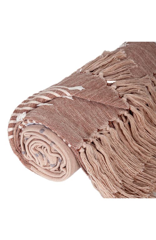 Parkland Collection Adonia Fringe Throw Blanket In Grey Rust
