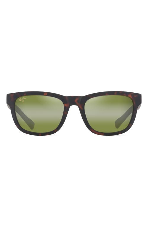 Maui Jim Kapii 54mm Gradient PolarizedPlus2 Square Sunglasses in Matte Dark Havana at Nordstrom