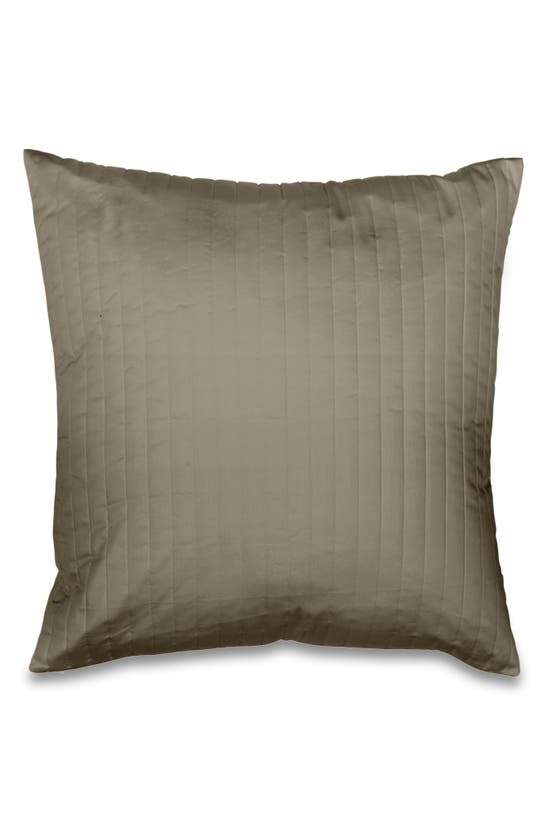 Signoria Firenze Sienna Knife Edge 300 Thread Count Quilted Euro Sham In Khaki