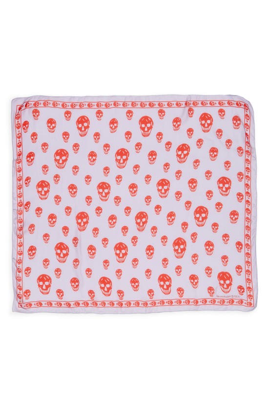 Alexander Mcqueen Skull Silk Scarf In Lilac