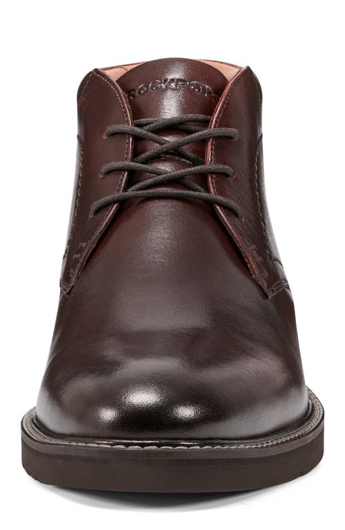 Rockport Flynn Plain Toe Derby Boot In Dark Brown