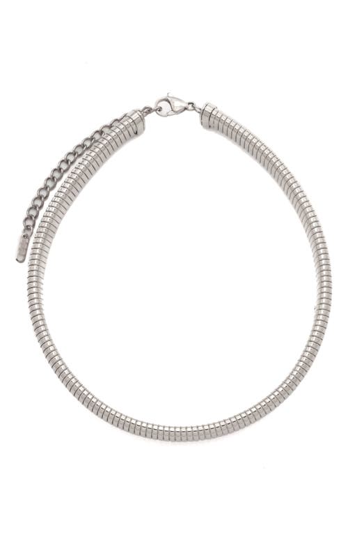 Slinky Chain Choker Necklace in Silver