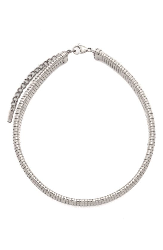 Shop Petit Moments Slinky Chain Choker Necklace In Silver