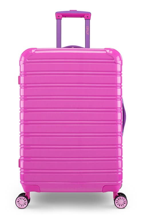 IFLY Fibertech 24" Colorblock Expandable Wheeled Suitcase in Pink/Purple