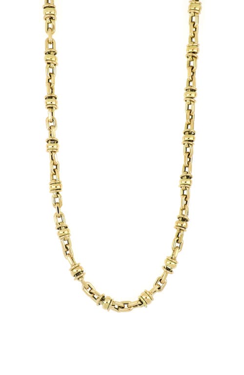 Men's 14K Gold Disc Link Necklace in 14K Yellow Gold