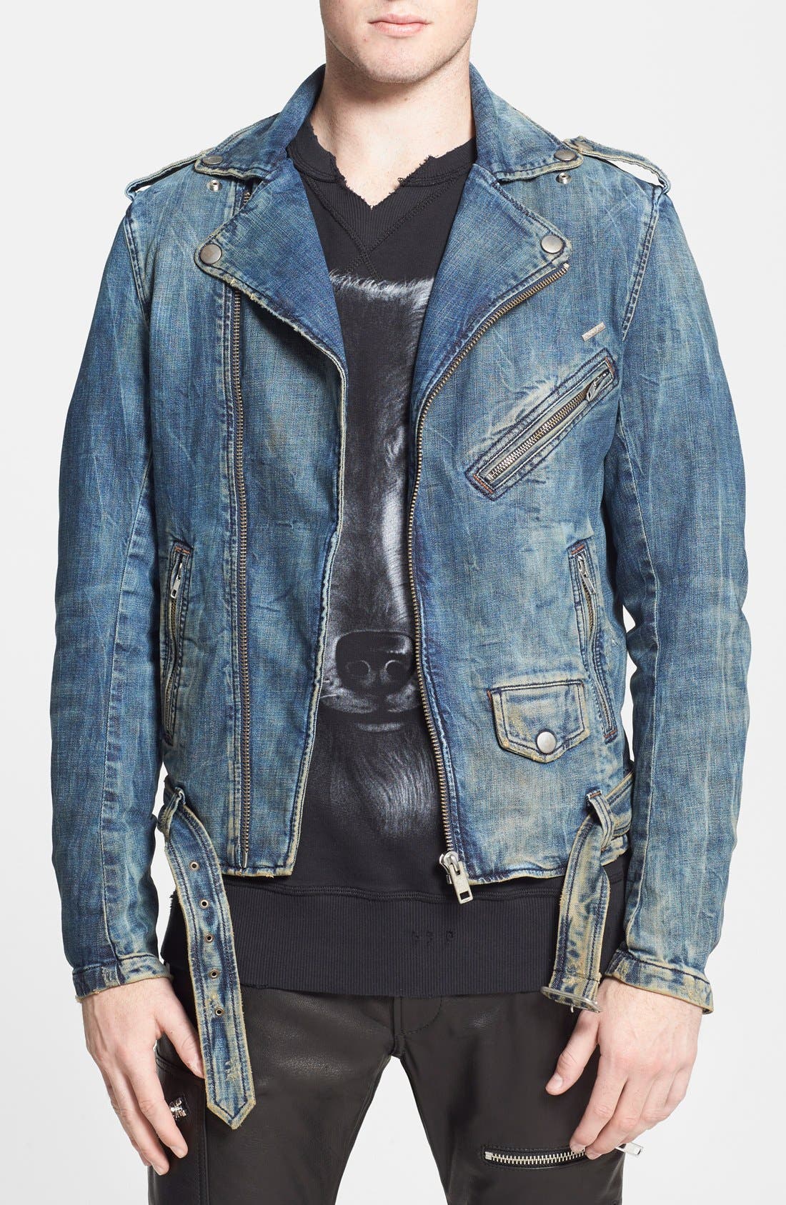 DIESEL® 'Bhonzer' Denim Moto Jacket Nordstrom