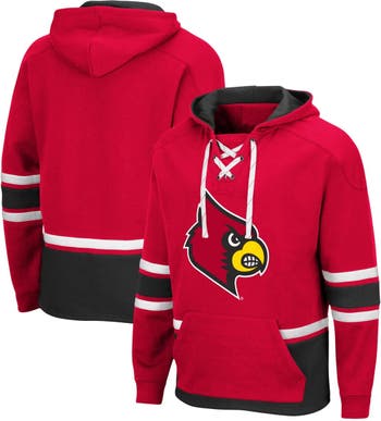 Men's Colosseum Red Louisville Cardinals Lace Up 3.0 Pullover Hoodie Size: Medium