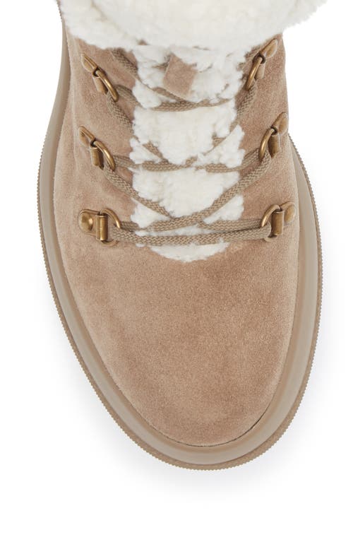 Moncler Resile Trek Sherpa-lined Suede Ankle Boots In Coriander
