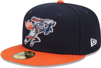 Men's New Era Navy/Orange Bowling Green Hot Rods Marvel x Minor League 59FIFTY Fitted Hat