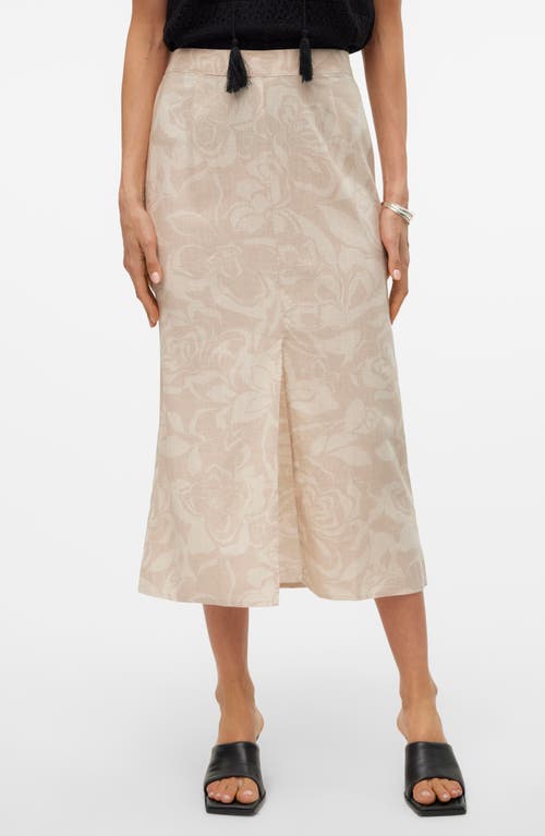 Shop Vero Moda Linna Lia Linen Blend Skirt In Silver Lining Aoplia