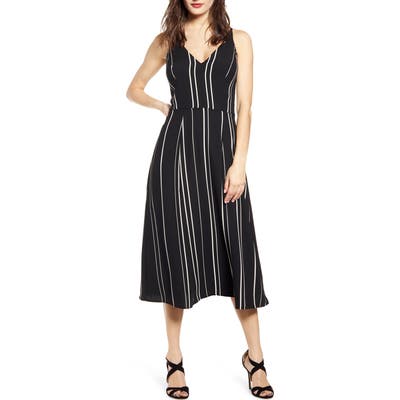 Love, Nickie Lew Stripe A-Line Dress, Black