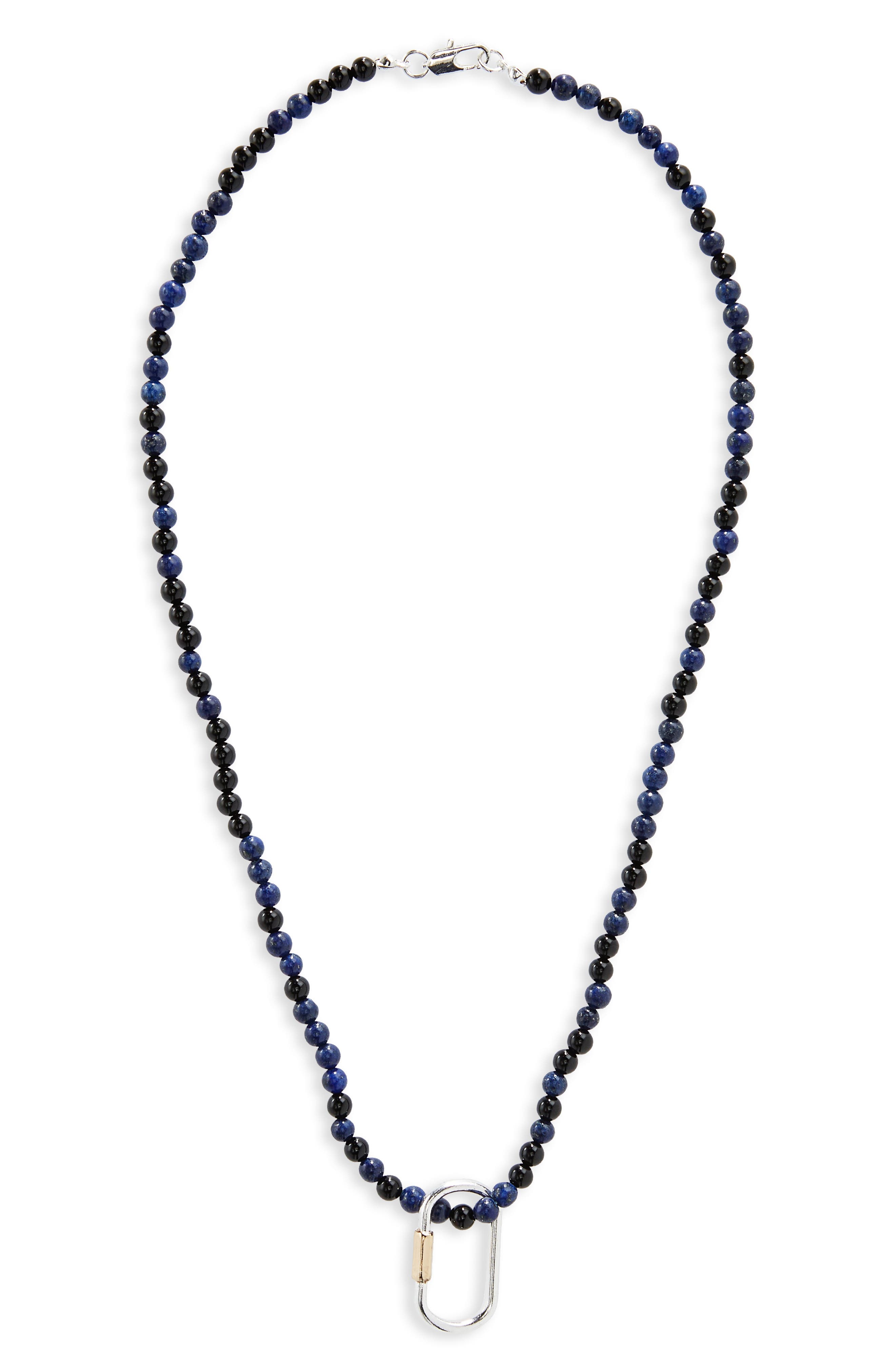 32" LONG BEADED BEIGE BLUE RED BEADS WITH TASSEL PENDANT necklace 