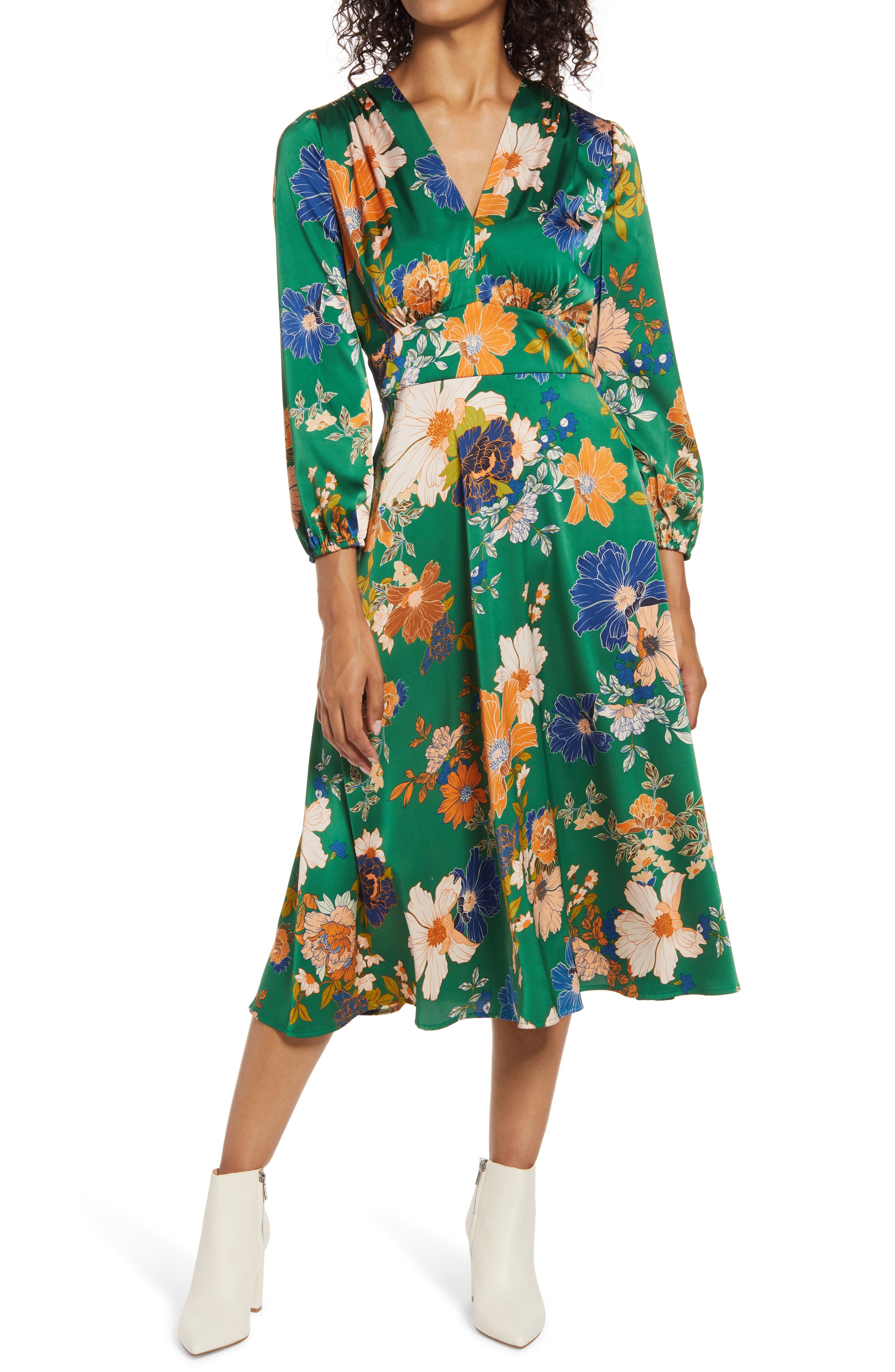 maggy london floral midi dress