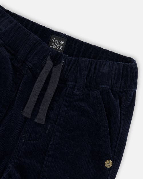 Shop Deux Par Deux Little Boy's Stretch Corduroy Jogger Pants Navy In Peacoat