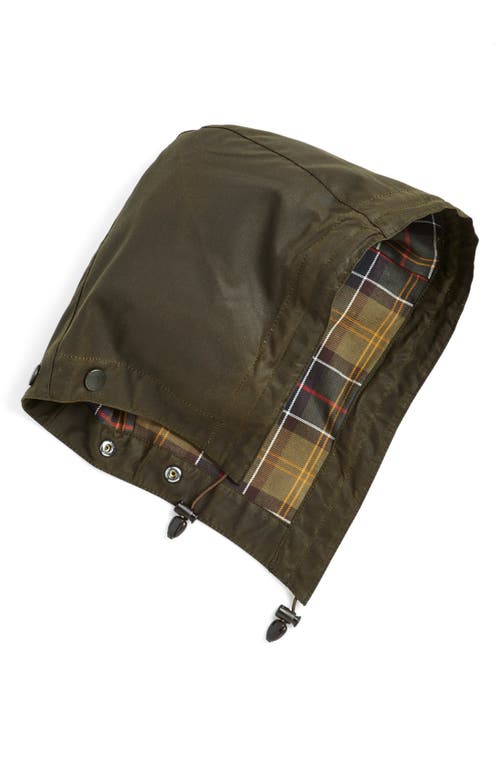 Barbour Waxed Cotton Hood in Olive at Nordstrom