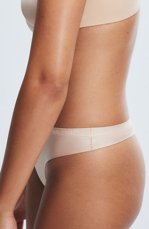 Shop Savage X Fenty Microfiber No-show Thong In Honey Nude