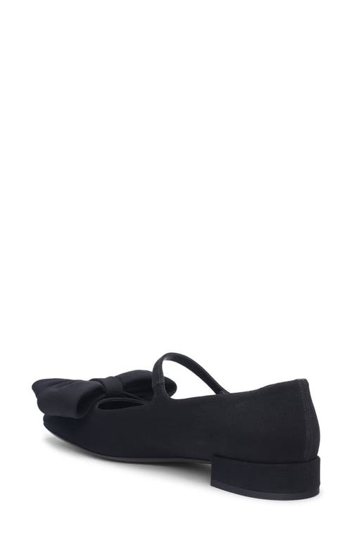 Valentino Satin Bow Mary Jane Ballerina Flats In Nero