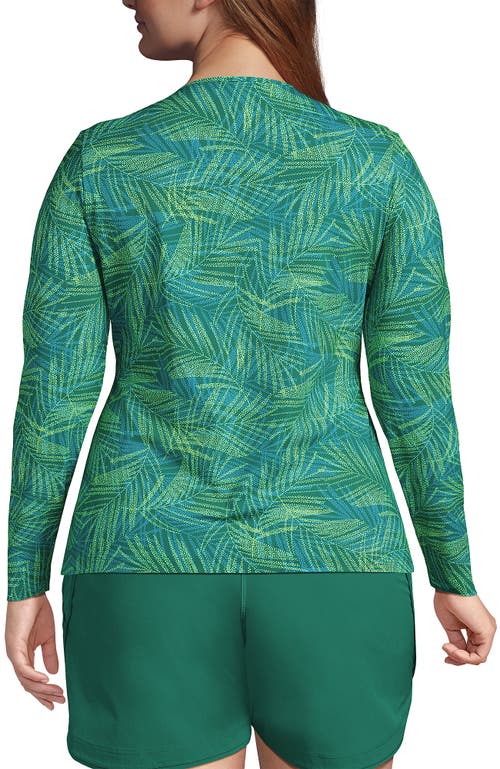 LANDS' END LANDS' END PLUS SIZE CREW NECK LONG SLEEVE RASH GUARD UPF 50 SUN PROTECTION SWIM TEE 