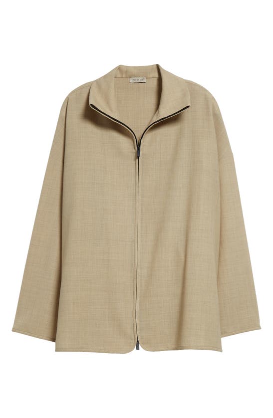 Shop Fear Of God Stand Collar Wool Canvas Jacket In Tan