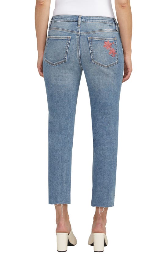 Jag Jeans Ruby Raw Hem Mid Rise Crop Straight Leg Jeans In Olympus Blue
