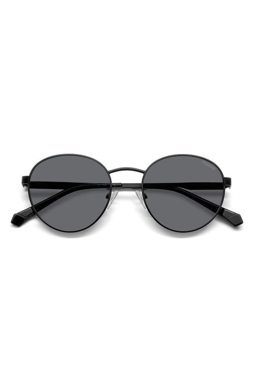 Polaroid 52mm Polarized Round Sunglasses In Black