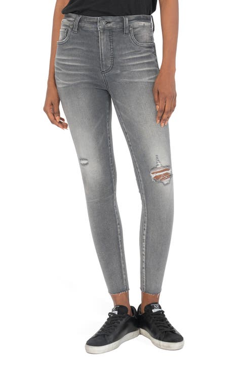Kut from the Kloth Women's Connie Skinny Ankle Jeans Grey Size 2 main image 1