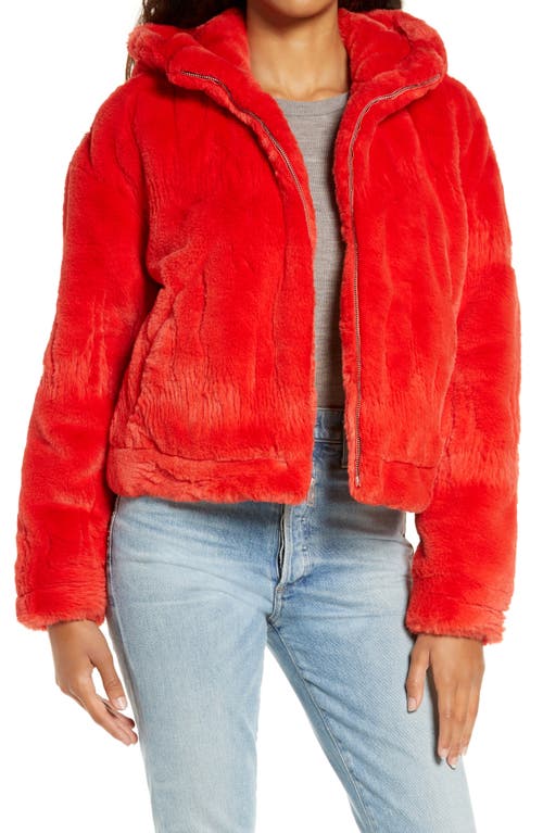 UGG(r) Mandy Faux Fur Hooded Jacket in Blaze