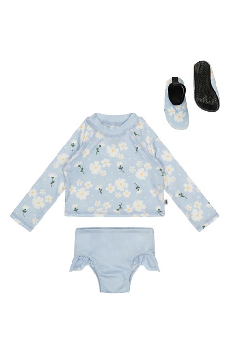 3PCS Infant Baby Girl Swimwear Off One Shoulder Tops + Leopard Bikini Set  Swimsuit with Headband Beachwear