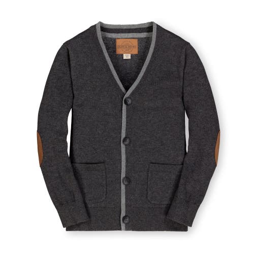 Shop Hope & Henry Boys' Organic Tipped Cardigan With Elbow Patches, Kids In Charcoal Gray Heather