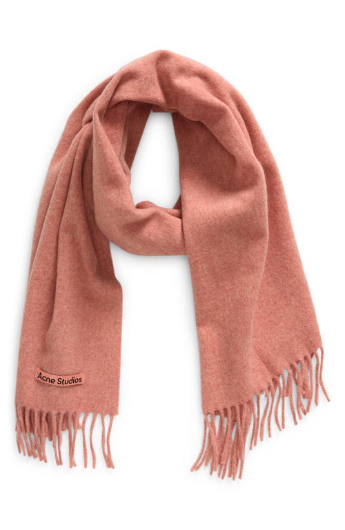 Acne Studios Fringe Wool Scarf In Rose Melange