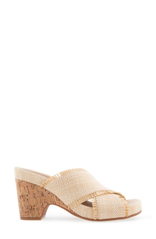 Shop Aerosoles Madina Woven Heel Sandal In Sand Raffia