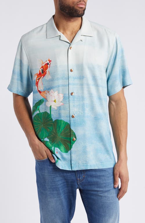 Tommy Bahama Kayo Koi Silk Camp Shirt Arroyo Blue at Nordstrom,