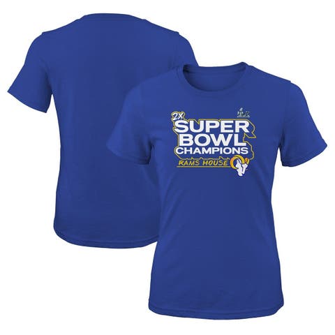 New NFL LA Rams Super Bowl LVI Champions T Shirt Boys Sz L 14/16 Blue