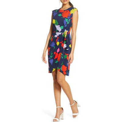 Julia Jordan Floral Wrap Skirt Dress, Blue