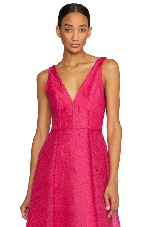 Shop ml Monique Lhuillier Giselle Corset Bodice Gown In Cerise Pink