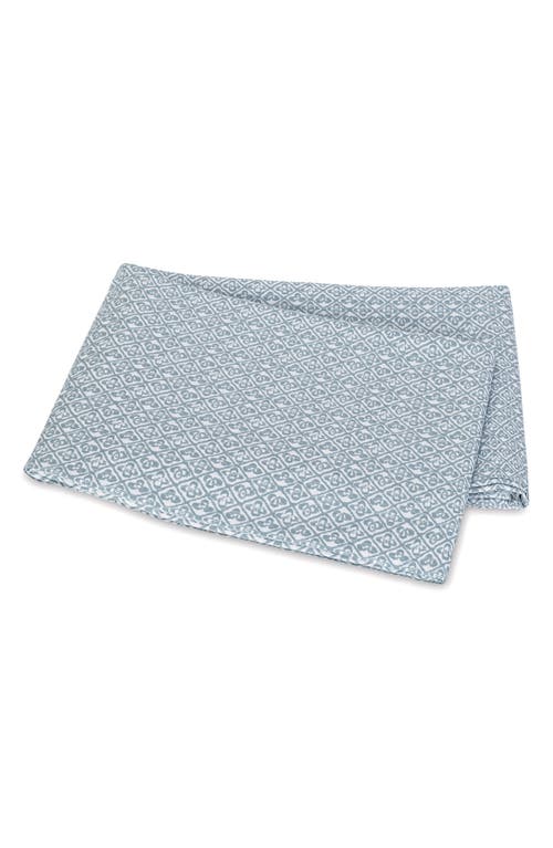Matouk Catarina 500 Thread Count Cotton Percale Flat Sheet In Hazy Blue