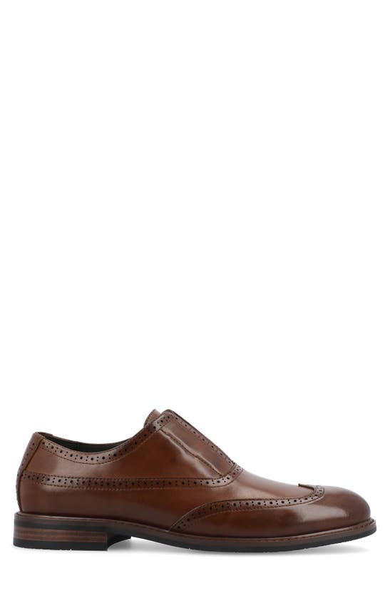 Vance Co. Nikola Tru Comfort Wingtip Slip-on Oxford In Brown
