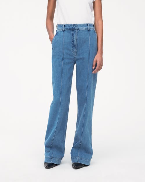 Shop Another Tomorrow High Waisted Denim Trouser In Light Blue Wash