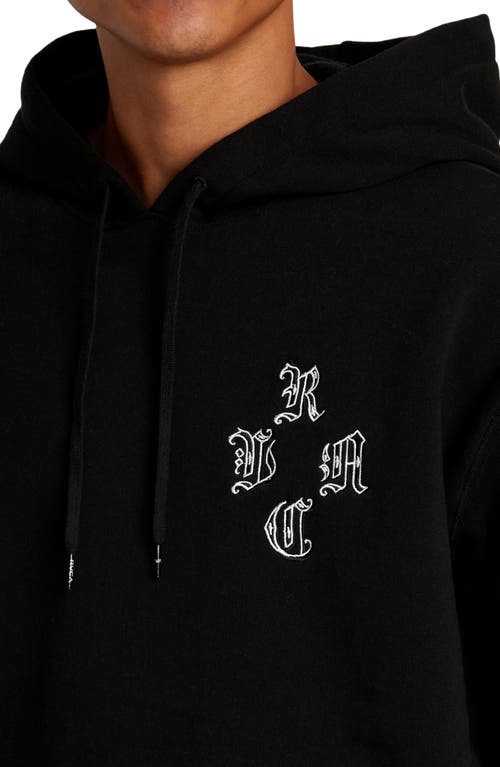 Shop Rvca Chef's Kiss Fleece Hoodie In Black