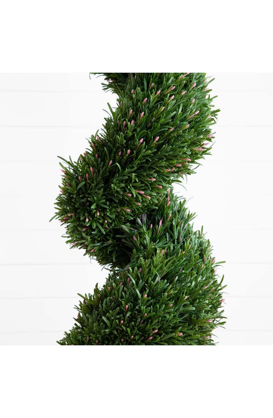 Shop Nearly Natural Uv Resistant Artificial Rosemary Spiral Tree In Green