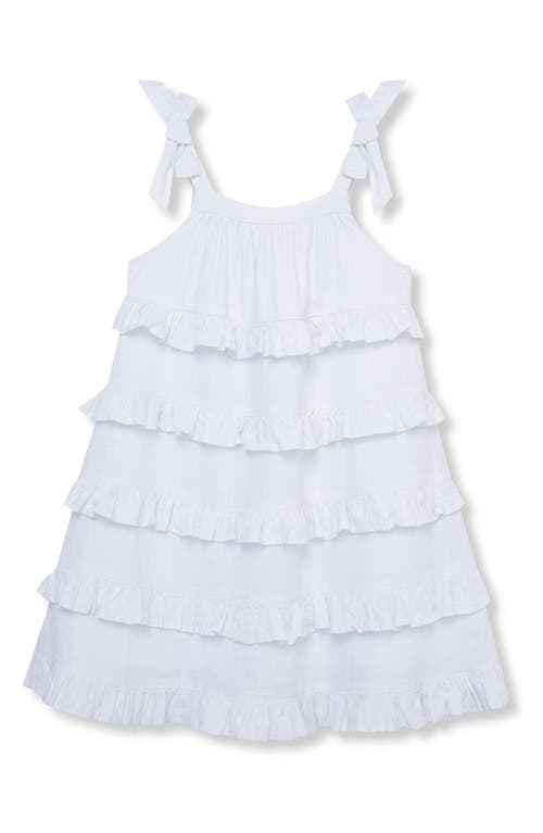 Habitual Kids Kids' Linen Blend Tiered Ruffle Dress White at Nordstrom,