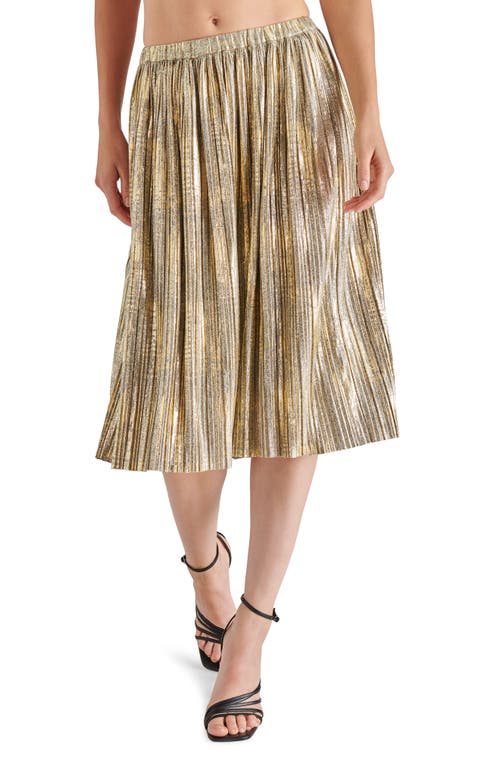 Darcy Metallic Pleated Skirt in Gold