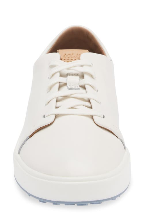 Olukai Wailea Waterproof Spikeless Golf Shoe In White/white