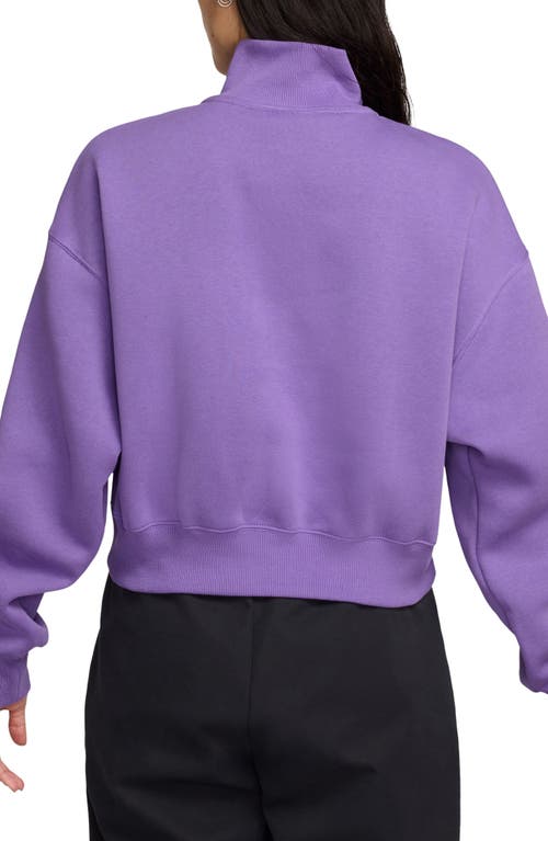 Shop Nike Sportswear Phoenix Fleece Crop Sweatshirt In Black Raspberry/sail