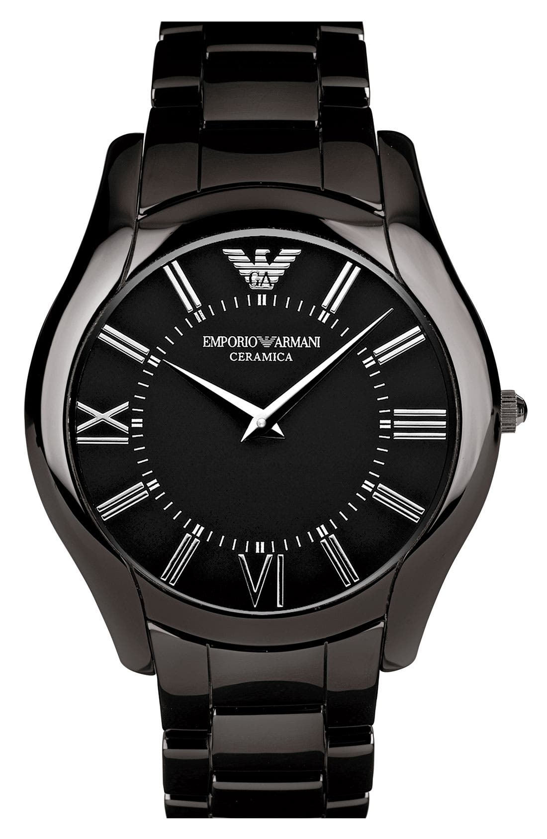 Emporio Armani Large Round Ceramic Watch Nordstrom