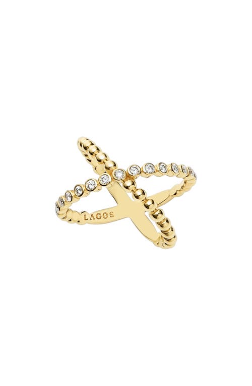 LAGOS Caviar Crisscross Ring in Gold at Nordstrom, Size 7