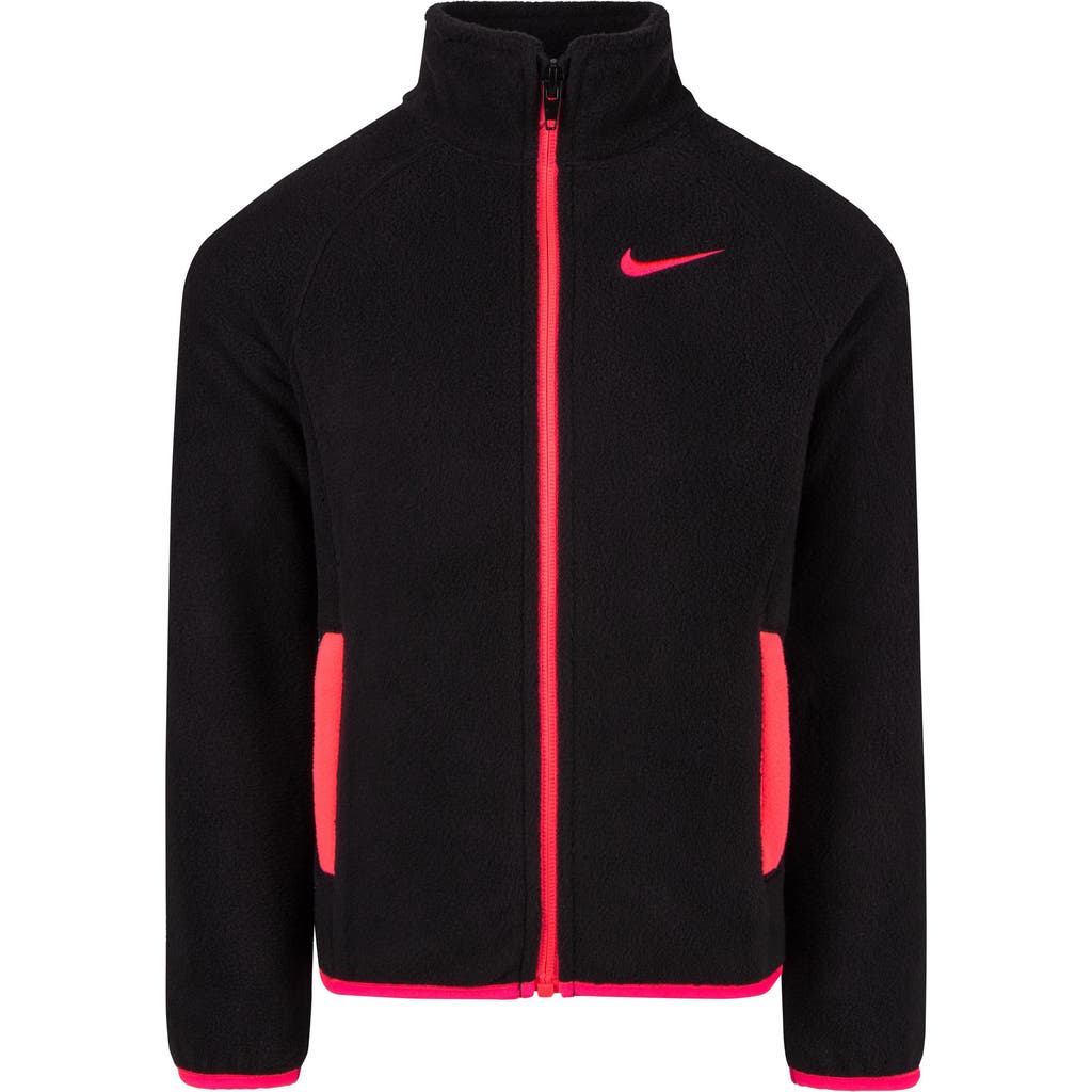 Nike Kids' Arctic High Pile Fleece Jacket In Black