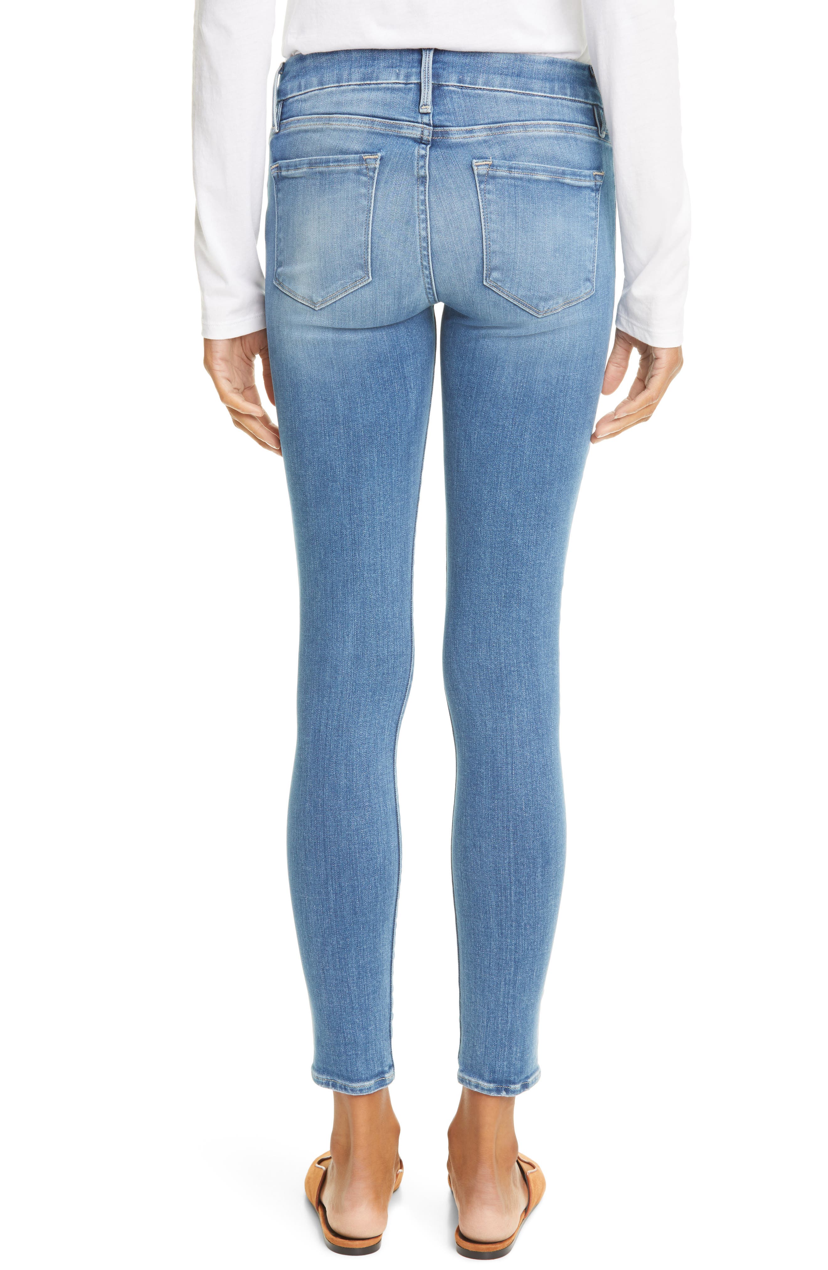 Frame Le Low Ankle Skinny Jeans In Manzanita